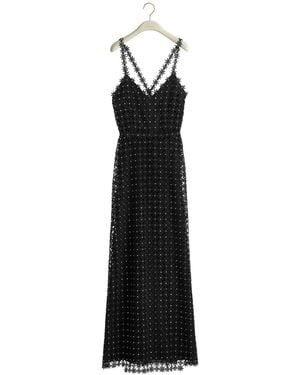 Dior Iviera Embroidered Long Dress - Black