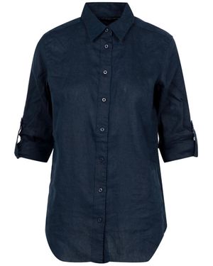 Ralph Lauren Lauren Karrie Roll-Tab Shirt - Blue