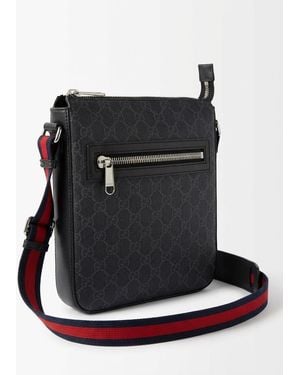 Gucci Monogrammed Crossbody Bag - Black