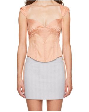 KNWLS Sweetheart Neckline Top - White