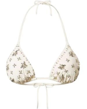 Twinset Embroidered Bikini Top - White