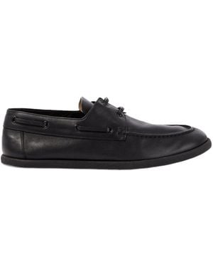 The Row Novus Leather Boat Shoes - Black