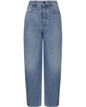 Givenchy Logo Detailed Wide-Leg Jeans - Blue