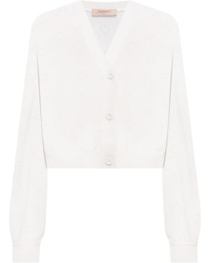 Twinset V-Neck Cardigan - White