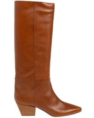 forte_forte Pointed-Toe Tall Boots - Brown