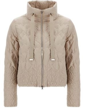 Herno Quilted High-Neck Jacket - Natural