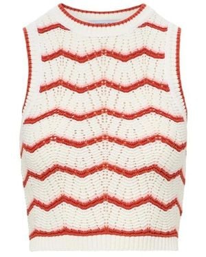 Veronica Beard Jerrel Cropped Knit Tank Top - Pink