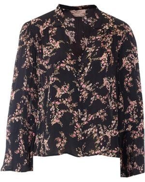 Twinset Floral Long-Sleeve Top - Black