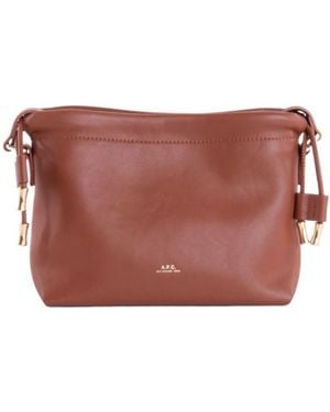 A.P.C. Ninon Logo Embossed Mini Shoulder Bag - Red