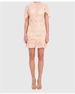 Twinset Lace-Panelled Ruffled Dress - White