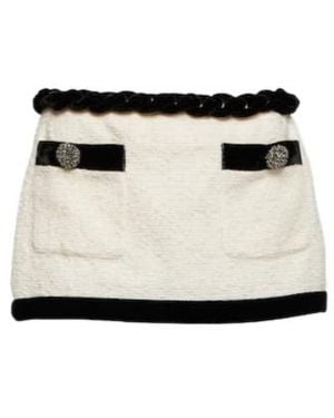 Area Embellished Boucle Miniskirt - Black