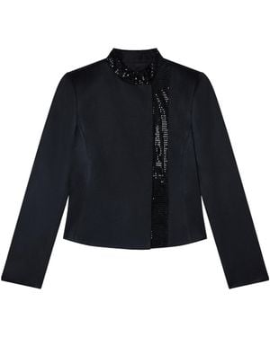 Giorgio Armani Mandarin-Collar Jacket - Blue