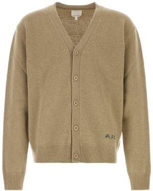 A.P.C. Kevin V-Neck Cardigan - Natural