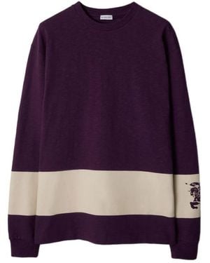Burberry Ekd Stripe Cotton Jumper - Purple