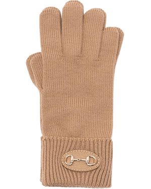 Gucci Horsebit Knit Gloves - Natural