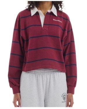 Sporty & Rich Striped Polo Shirt - Red