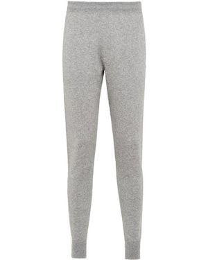 Prada Logo Patch Knitted Track Trousers - Grey