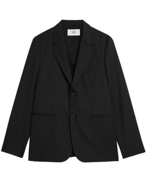 Ami Paris Ami Single-Breasted Tailored Jacket - Black