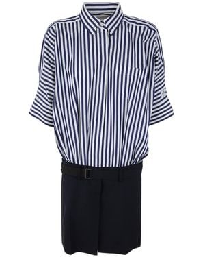 Sacai Midi Cotton Poplin Dress - Blue