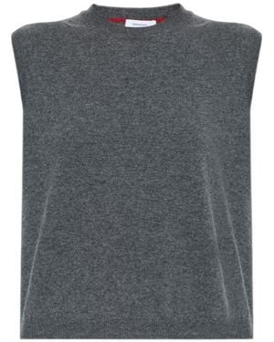 Ferragamo Crew Neck Knitted Vest - Grey