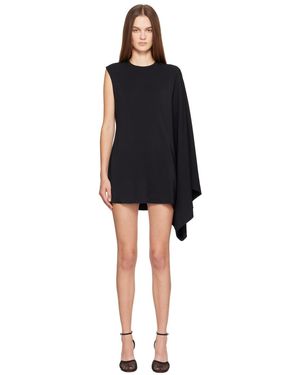 Alaïa Asymmetric Kaftan Minidress - Black