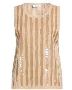 Max Mara Sleeveless Knit Top - Natural