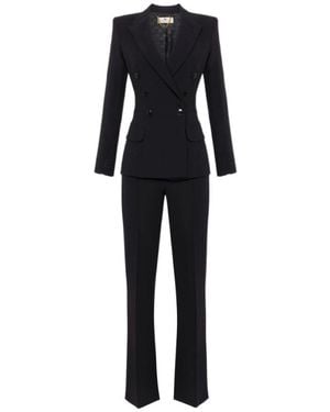 Elisabetta Franchi Crêpe Double-Breasted Tailored Suit - Black