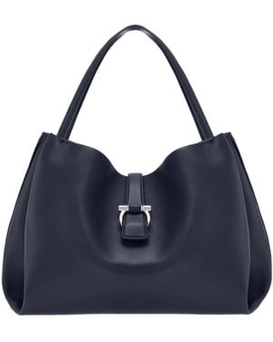 Ferragamo Ferragamo Logo Printed Tote Bag - Blue