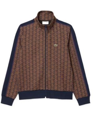 Lacoste Paris Jacquard Zip-Up Track Jacket - Brown