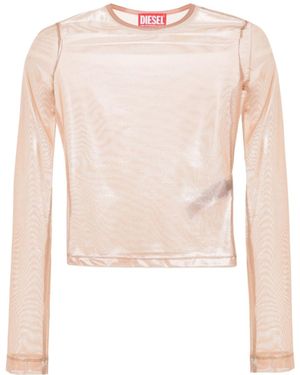 DIESEL T-Clau-M1 Semi-Sheer Top - Pink