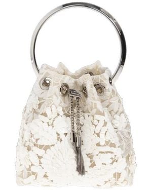 Jimmy Choo Bon Bon Sequin-Embellished Shoulder Bag - White