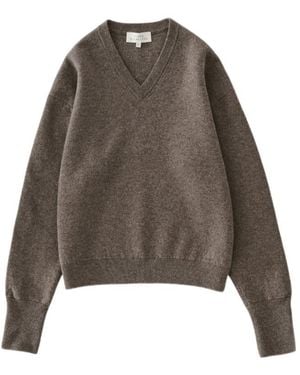 Studio Nicholson V-Neck Long-Sleeve Sweater - Brown