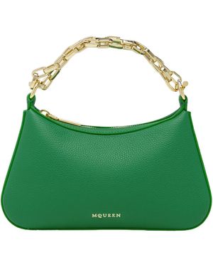 McQueen T-Bar Chain-Strap Leather Tote Bag - Green