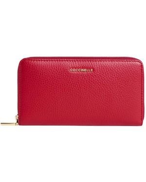 Coccinelle Logo Lettering Zipped Wallet - Red