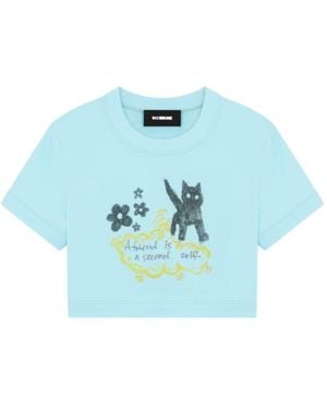 we11done Pattern Printed T-Shirt - Blue