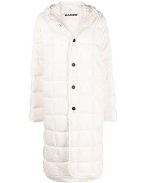 Jil Sander Button-Fastening Padded Coat - White