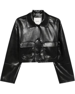 Nanushka Button-Fastening Pocket Jacket - Black