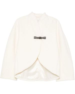 forte_forte Buckle-Fastening Jacket - White