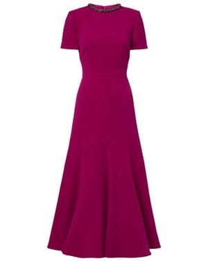 Roland Mouret Embellished Cady Midi Dress - Purple