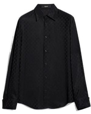 Gucci Collared Long-Sleeve Shirt - Black