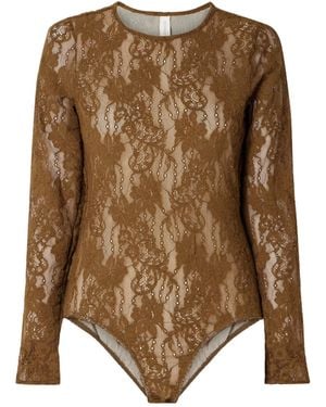 Zimmermann Lace Bodysuit - Brown