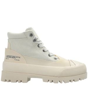 DIESEL Side Logo-Print Ankle Boots - Natural