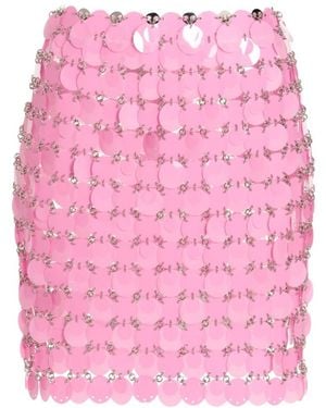 Rabanne Chainmail High-Waist Mini Skirt - Pink