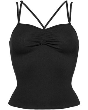 Eres Triple-Strap Ribbed Tank Top - Black