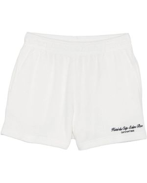 Sporty & Rich Embroidered Cotton Shorts - White