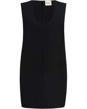 KHAITE Nyona Scoop-Neck Sleeveless Mini Dress - Black