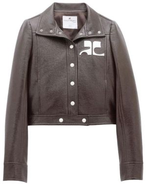 Courreges Logo Decal Casual Jacket - Brown