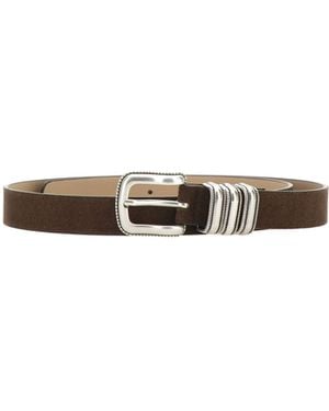Gianni Chiarini Engraved Suede Belt - White