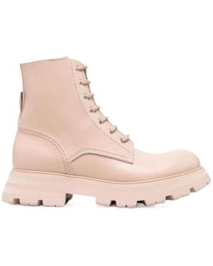 McQueen Wander Combat Boots - Natural