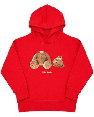 Palm Angels Bear-Print Hoodie - Red